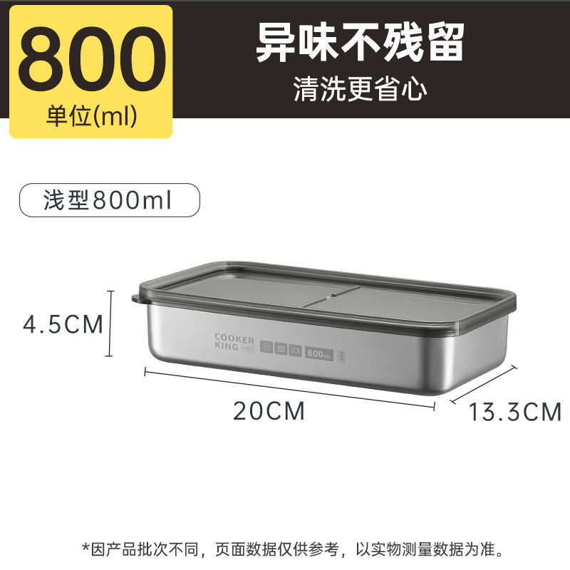 炊大皇不锈钢保鲜盒冰箱专用密封收纳盒水果上班族便当饭盒加热高清大图