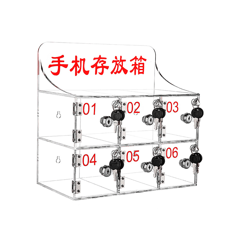 亚克力手机存放柜 6门高清大图
