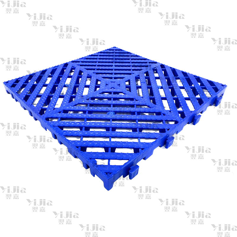 翌嘉 YJ3121310地格栅塑料拼接地板垫网格垫板 蓝色