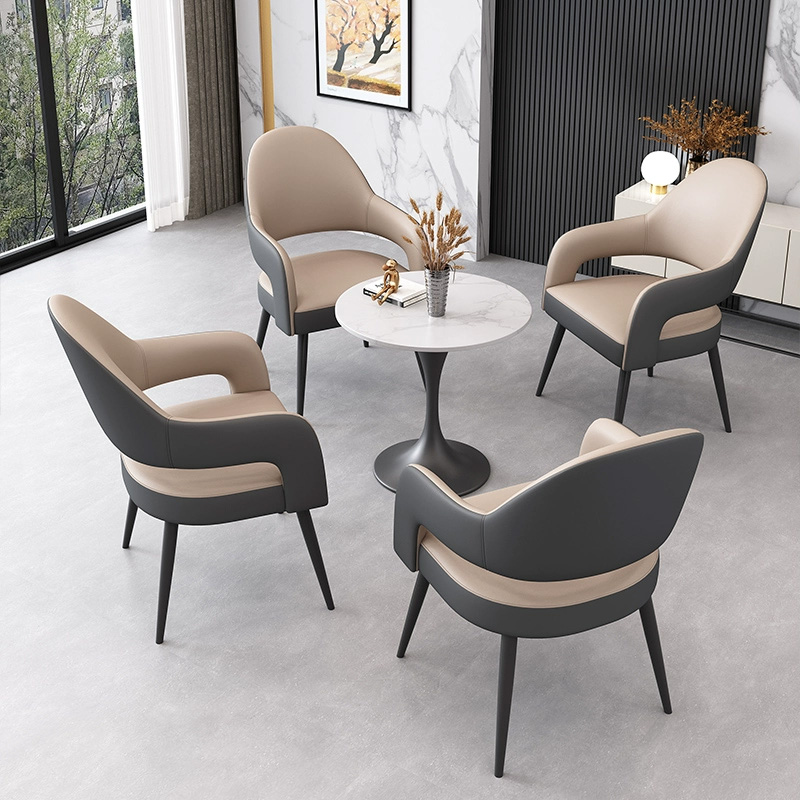 轻奢现代售楼处售楼部谈判一桌4椅小圆桌洽谈桌接待洽谈桌椅 一桌四椅 套
