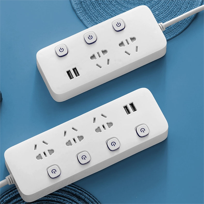 古达单独控制插线板独立开关插座面板多孔家用排插简约大方接线板拖线