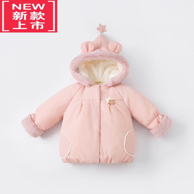 可莉允童装女童棉服冬装新款女宝宝洋气棉衣小女孩加绒外套图片