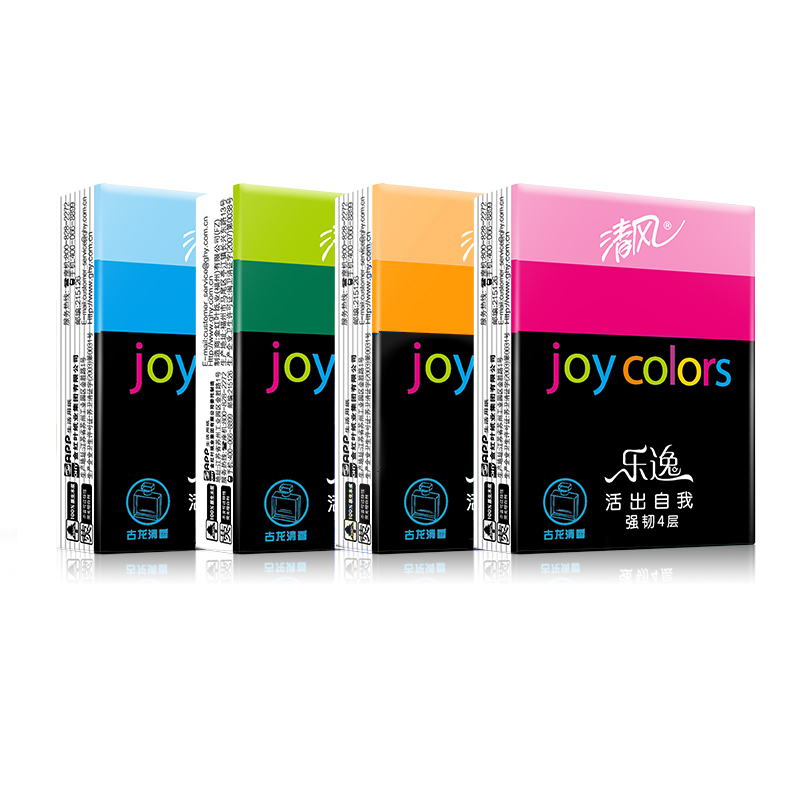 清风 手帕纸 乐逸joy colors4层8张古龙清香手帕纸*12包