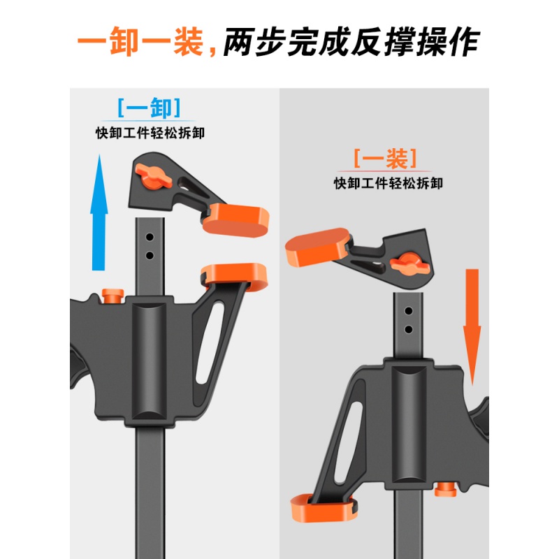 BONJEAN木工夹c型g字a字掐子工具夹子固定f夹具配件可调节强力快速夹紧器 木工A字夹-4寸-夹持50mm高清大图