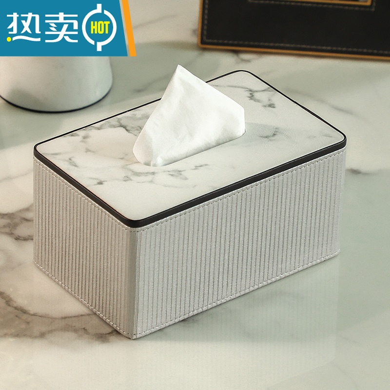 敬平纸巾盒客厅轻奢简约现代创意家用桌面ins网红餐厅餐巾抽纸盒 月岩灰罗马柱纸巾盒 大号高清大图