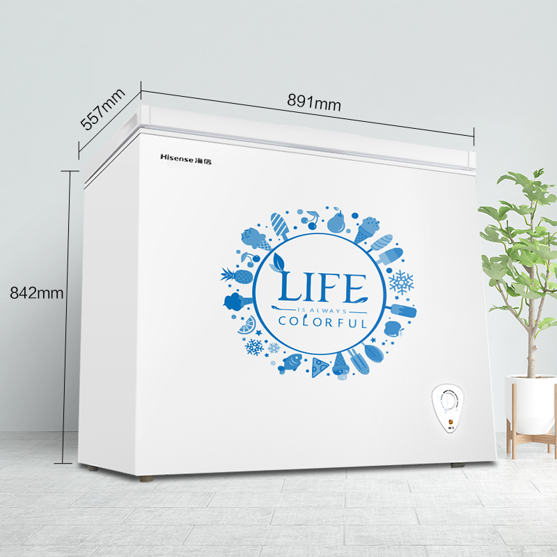 海信(Hisense)203升 家用冰柜 卧式冷藏冷冻转换柜 节能低噪 顶开门 冷柜(白色)BD/BC-203N/A