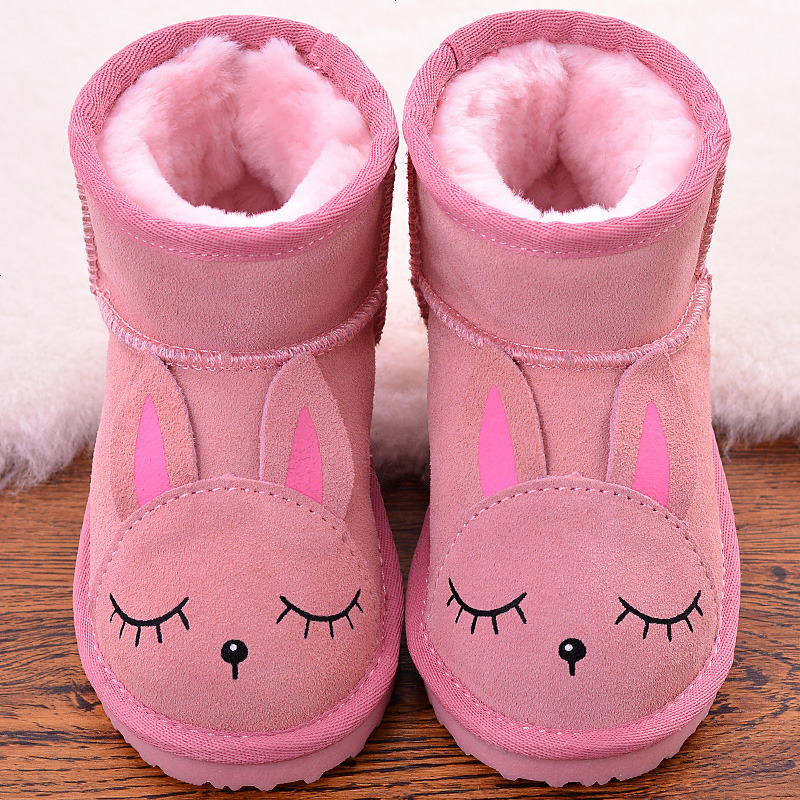 儿童雪地靴女宝宝棉靴加厚保暖卡通小童鞋女童短靴子2019冬季