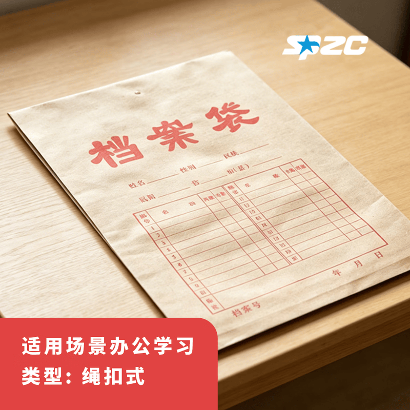 SPZC A4牛皮纸档案袋 180g加厚 合同标书文件袋 50只/包（计价单位：包）高清大图