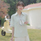 2022夏新款短袖配丝巾v领上衣女休闲学院百搭设计感小众衬衫套装