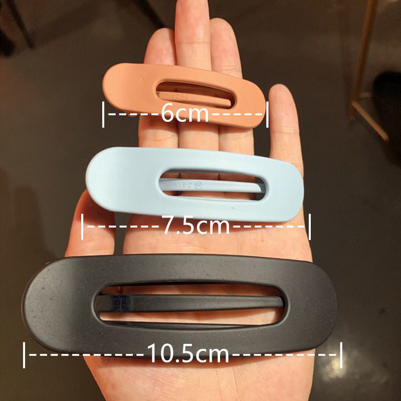 简约黑色 糖果色发夹大号鸭嘴夹磨砂侧边夹刘海仙气可爱发卡夹子头饰发饰