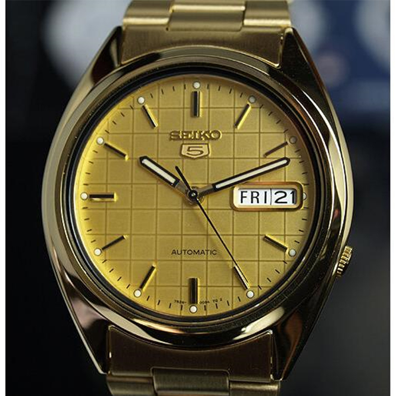 精工seiko男士机械表精工5系列时尚气质小金表海外直邮男士自动机械表