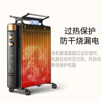 扬子油汀取暖器家用电暖器暖气片电热油酊暖风机烤火炉卧室客厅烘衣加湿大面积-黑+金9片[配烘衣架加湿器+倾倒断电]