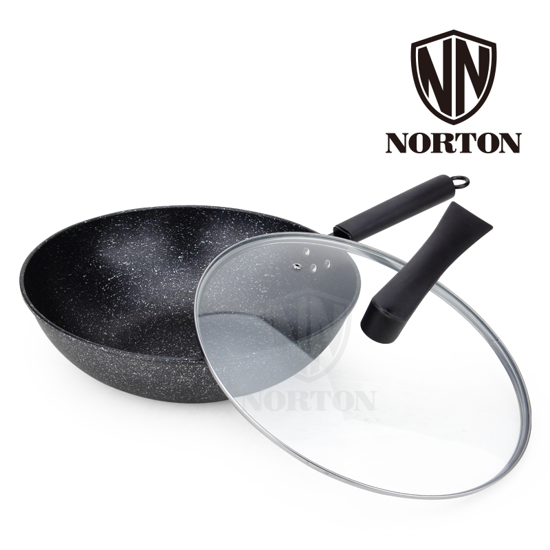 诺顿(NORTON)聚味_麦饭石煎炒锅1JJW032 直径32CM 单个装