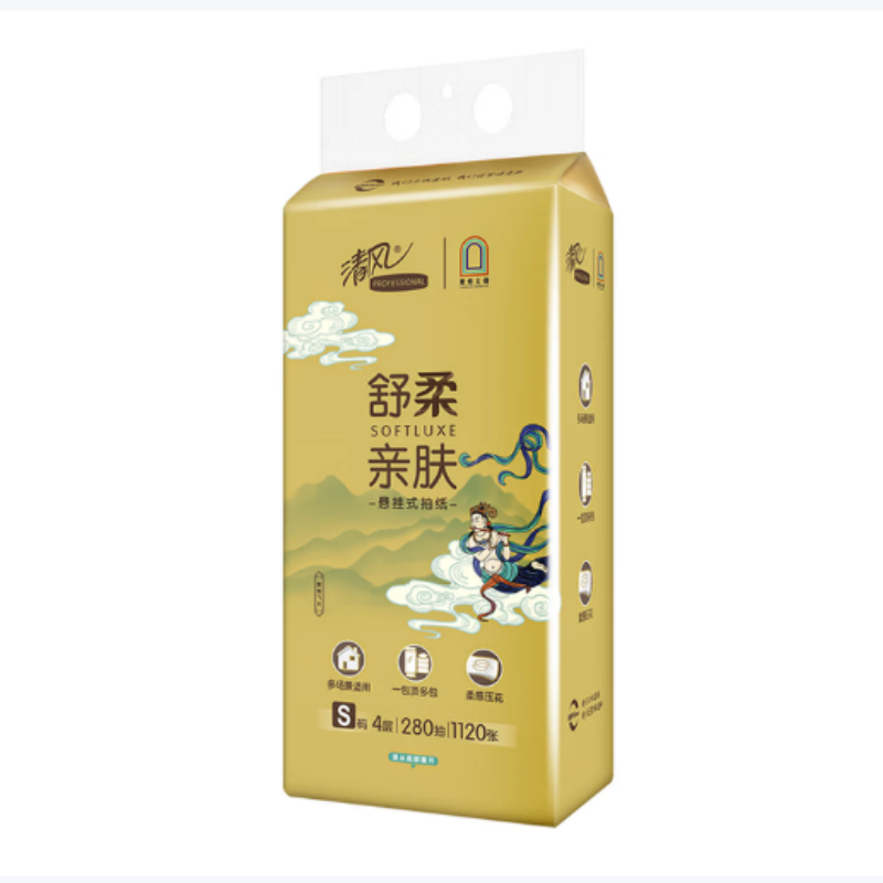 清风 抽纸 敦煌文创悬挂式 4层 280抽/包 6包/提 整箱装高清大图