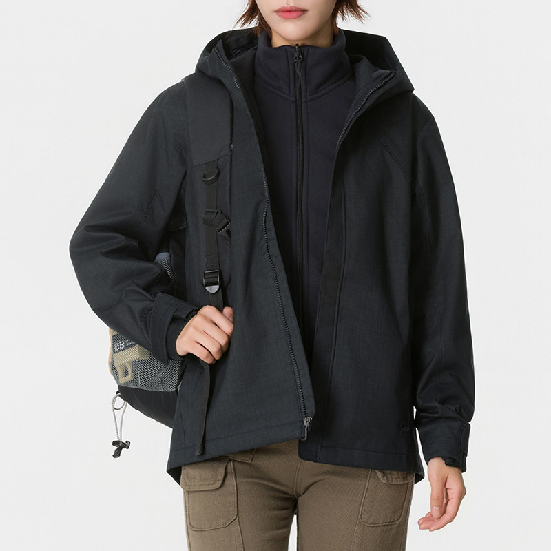 UA/安德玛女装新款运动服宽松经典复古三合一夹克外套1296868-001 ZP高清大图