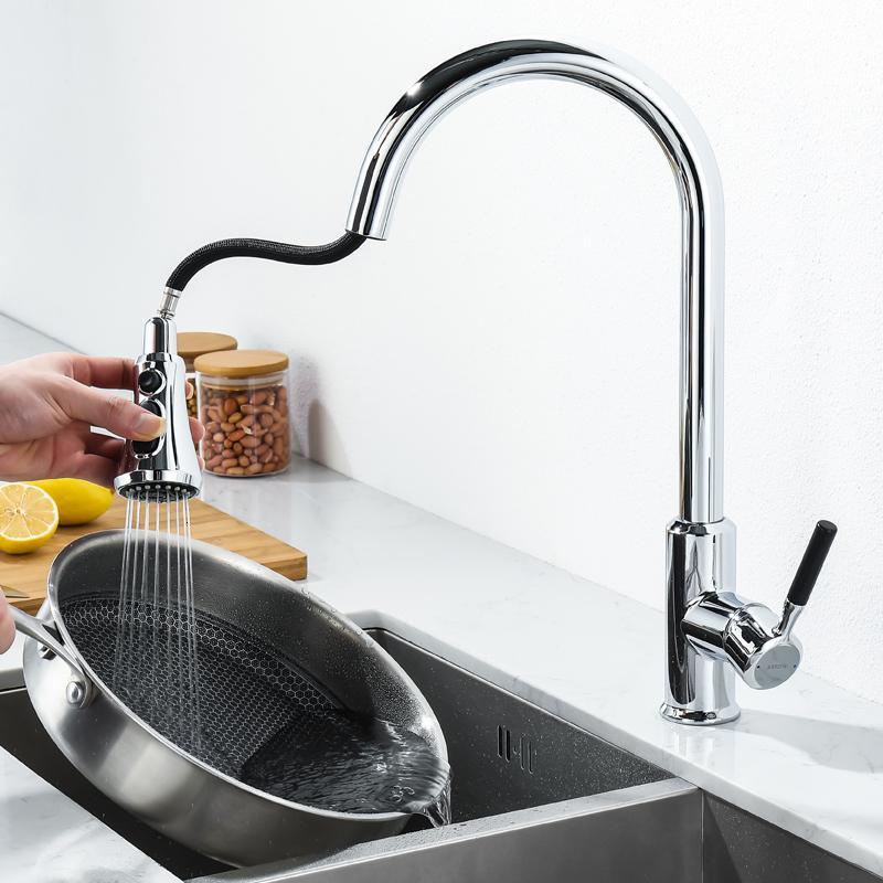 箭牌arrow箭牌厨房水龙头抽拉式洗菜盆洗碗池家用水池可旋转可伸缩