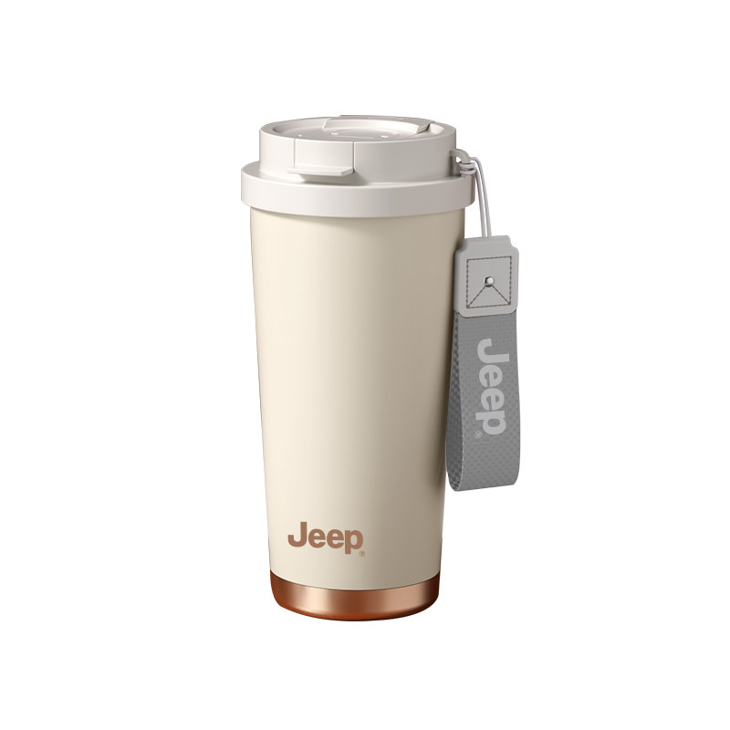Jeep随行咖啡杯316不锈钢内胆D340NR1131 500ml米白色