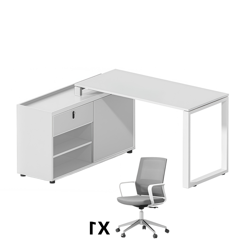 荺炬办公桌单人位+椅套高清大图