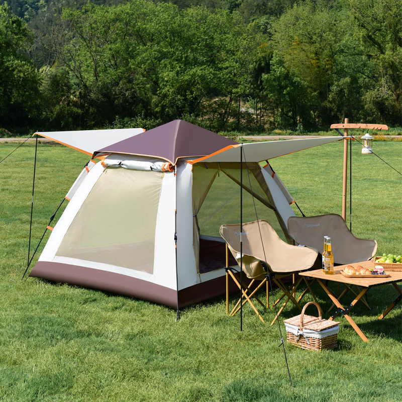 外交官 方形自动帐篷-米配咖(3-4人)DFJ-109高清大图