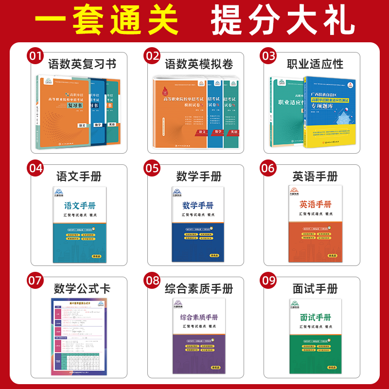 综合素质职业适应性[辅导资料+专项题库] 广西 [正版]2024年广西高职单招复习资料用书综合素质职业技能专项题库广西省