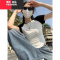 YIBUSHENG黑白拼接撞色t恤女美式辣妹小个子短上衣设计感ins修身正肩短袖