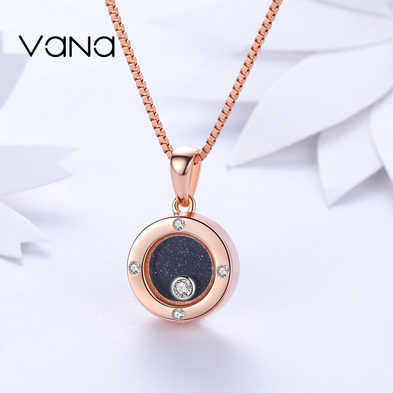 vana纯银锁骨项链女玫瑰金18k金镶施华洛世奇锆七夕情人节女士自戴