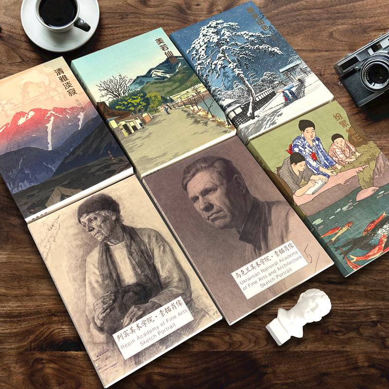 [醉染正版]乌克兰列宾美术学院素描临摹卡肖像留校作品画册世界名画高清苏联半身像艺术明信片大尺寸文创文艺复古精美贺卡片礼物高清大图
