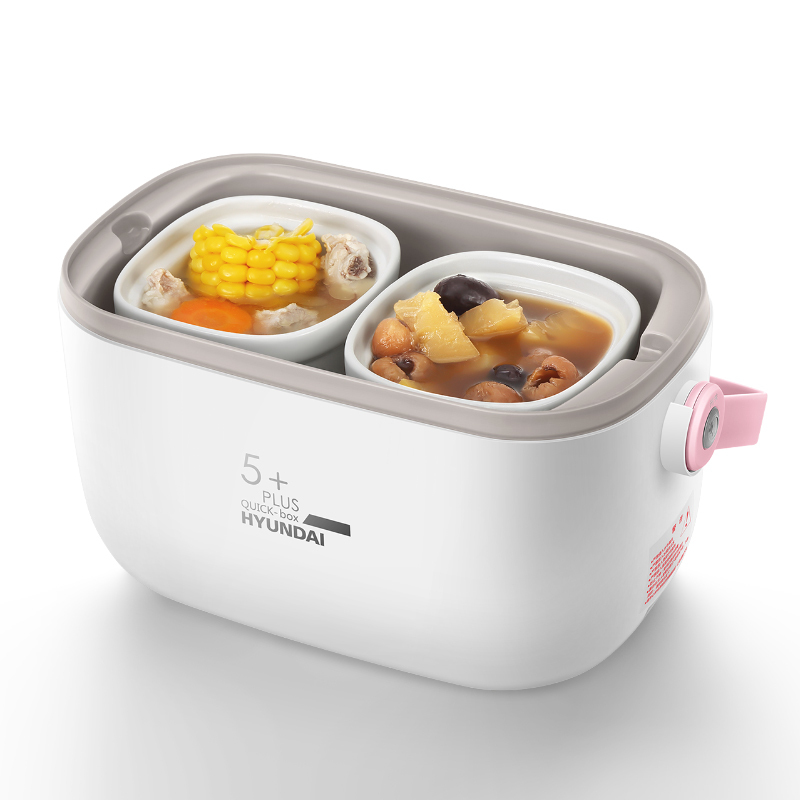 韩国现代(HYUNDAI)电热饭盒0.74L保温插电加热蒸煮饭带饭神器一机多用上班族便携QC-FH603 鲜果绿