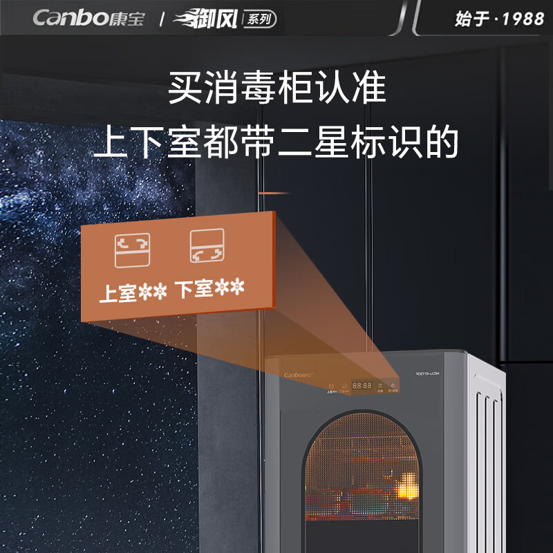 康宝(Canbo)消毒柜家用小型 立式大容量厨房碗筷茶杯刀具消毒碗柜 高温热风二星级婴儿奶瓶消毒柜XDZ115-LC5H高清大图