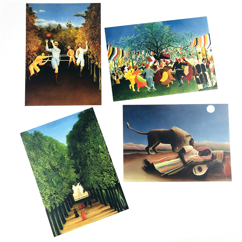 [正版]趣味卢梭 明信片文艺唯美小清新留言卡/古风明信片唯美西洋油画/空白涂鸦生日贺卡片/创意日系复古插画集高清大图