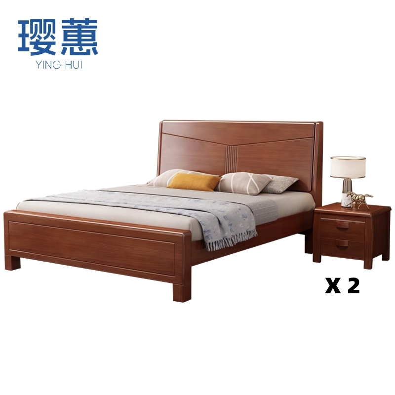 璎蕙 框架床+床头柜 1.8m 套高清大图
