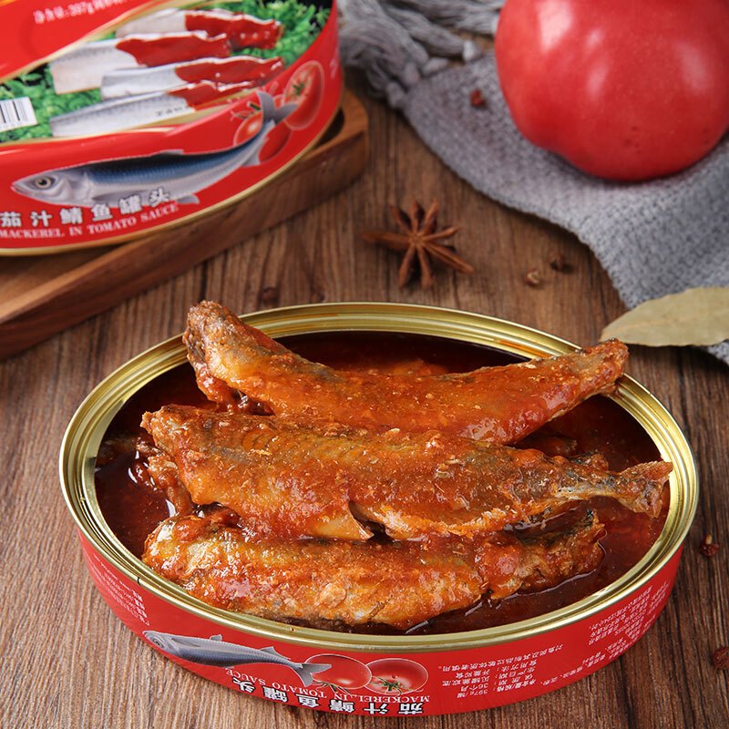 红塔茄汁鲭鱼罐头下饭肉方便即食食品网红397g4罐