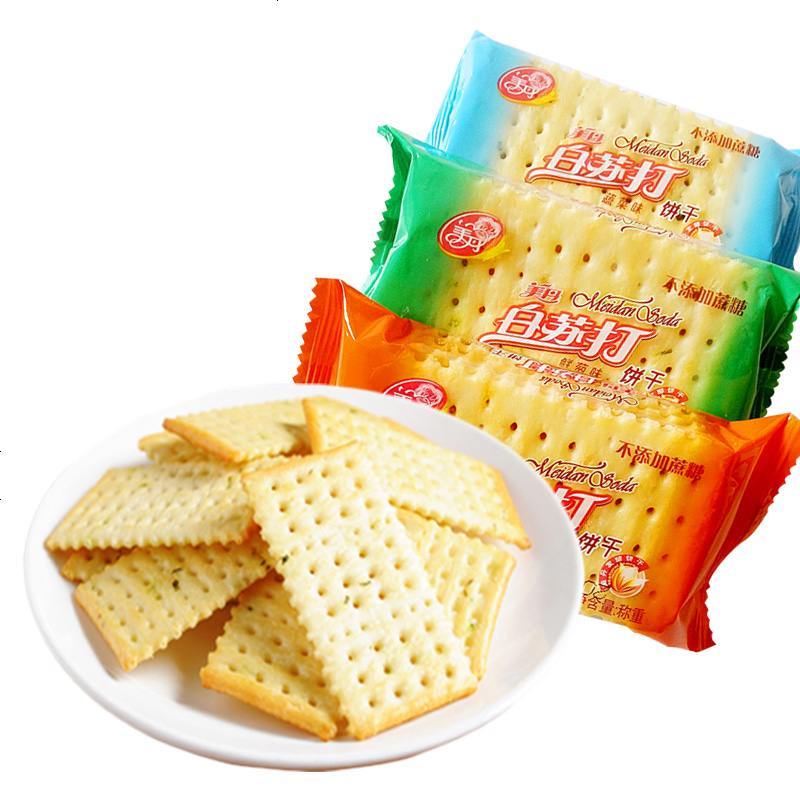 美丹食小吃白苏打饼干批发散装咸味代早餐食品营养梳鲜葱