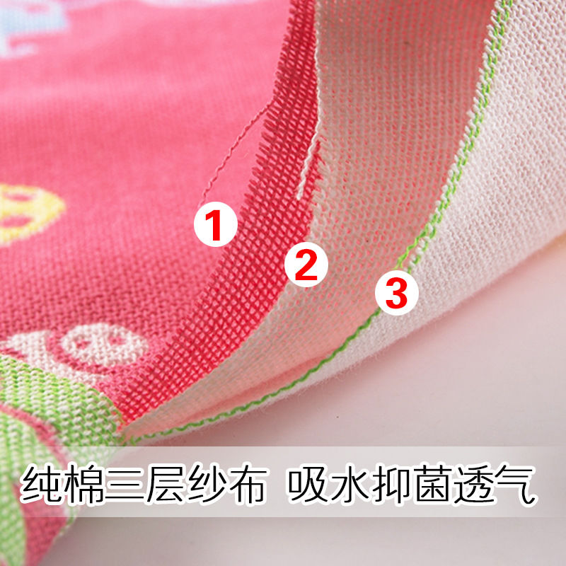棉毛巾1/3/4条纱布柔软吸水儿童家用成人洗脸卡通面巾方巾高清大图