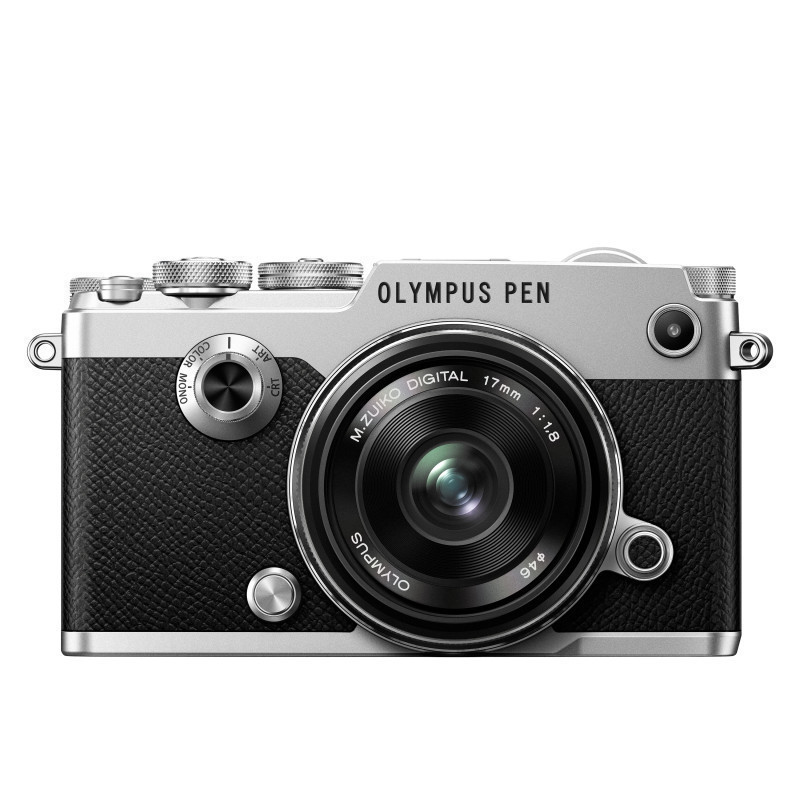 奥林巴斯(OLYMPUS)PEN-F-1718K 数码微单相机 定焦套装 LiveMOS传感器 银色2030万像素高清大图