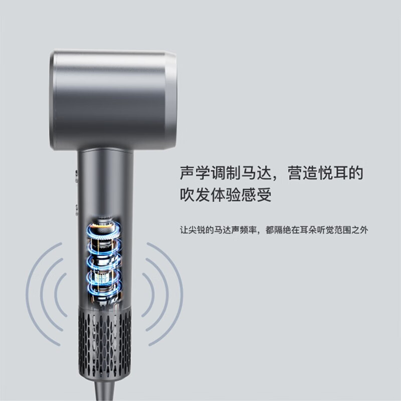 巴赫约翰XF-01高速吹风机1.5亿级负离子护发大风力速干吹风机便携柔顺护发家用电吹风机 樱花粉高清大图