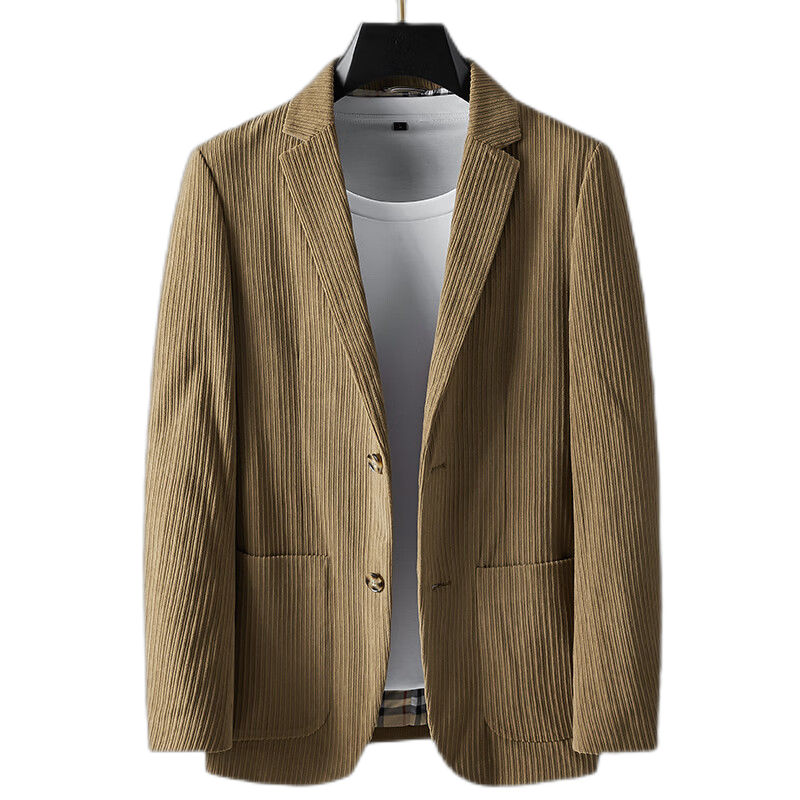 默尼密思品牌灯芯绒西装男中青年秋冬新款商务休闲条绒小西服单西外套