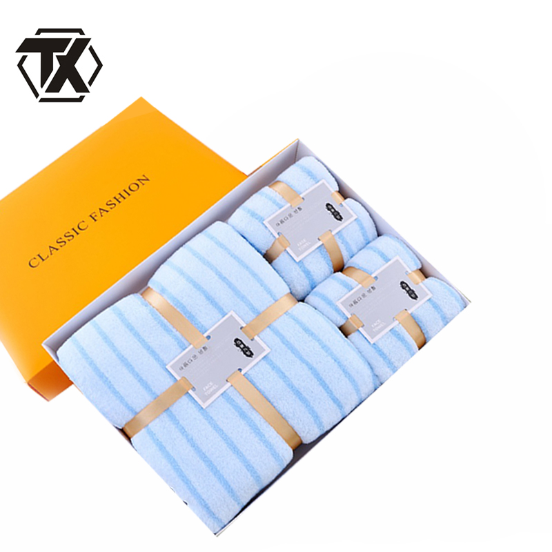 铁迅 毛巾浴巾三件套礼盒 I175 套高清大图