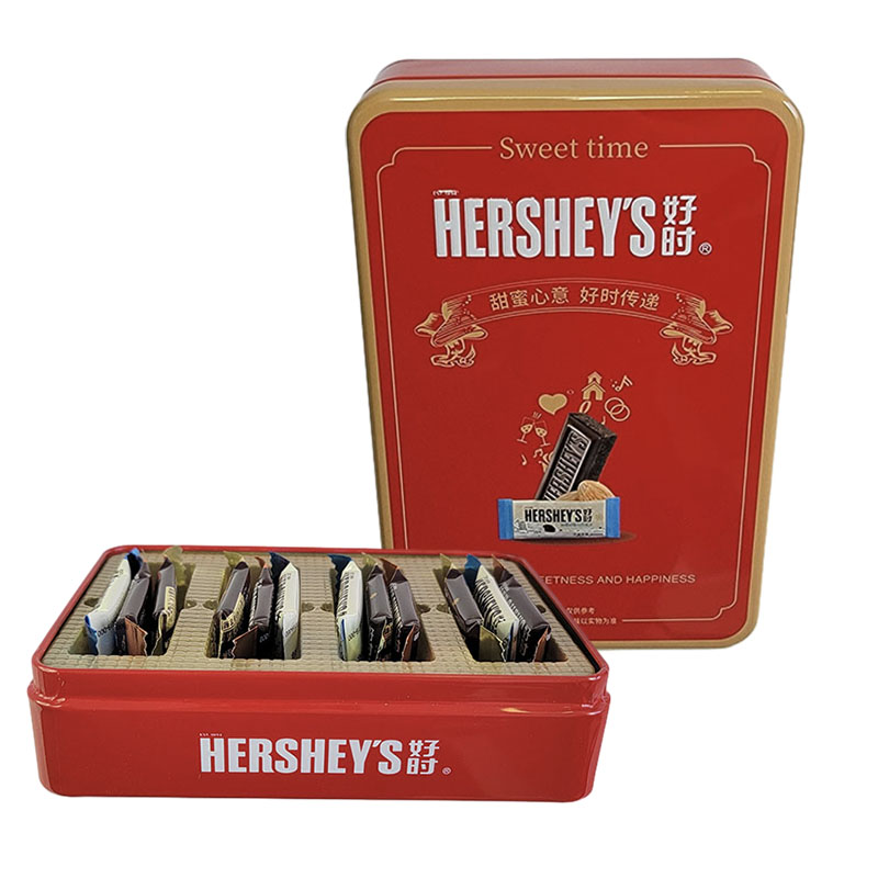 Hershey's好时巧克力排块铁盒礼盒装6-18颗结婚喜糖情人节日礼物 红色长方盒12颗排块 好时