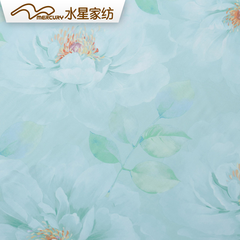 水星家纺 天丝贡缎活性印花四件套 双人床单被套枕套 馨香月色