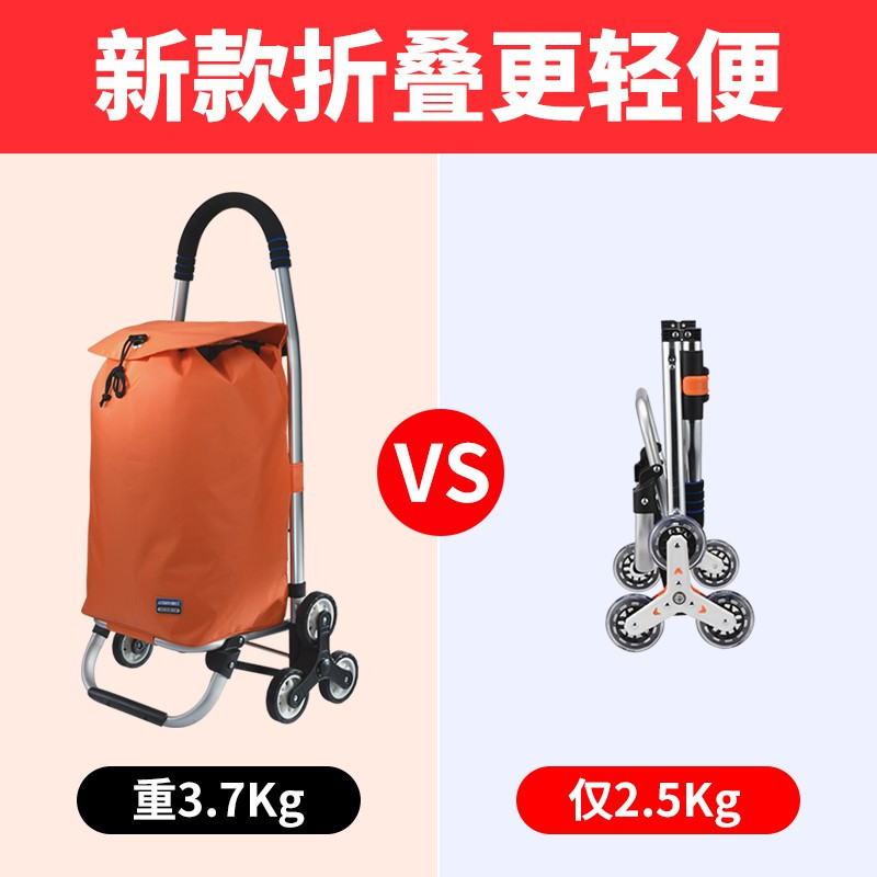 夏日买菜车小拉车老人家用轻便购物车爬楼折叠便携手拉车拖车 三维工匠 紫色2轮双轴承大轮家用拖车