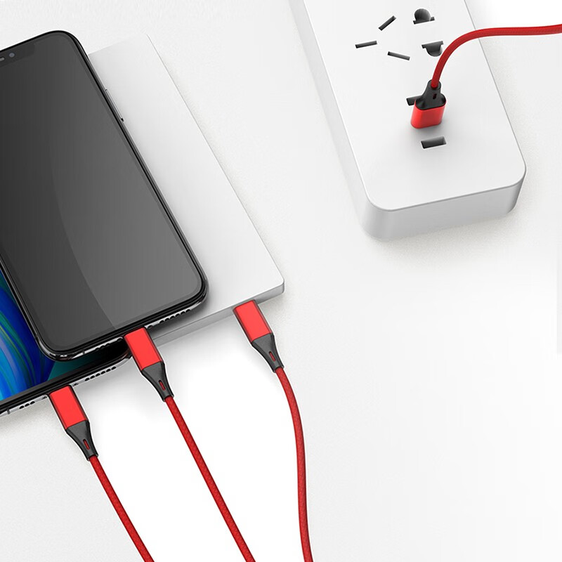 幻响 三合一充电线 一拖三伸缩便携收纳USB-C 钱兔无量快充高清大图