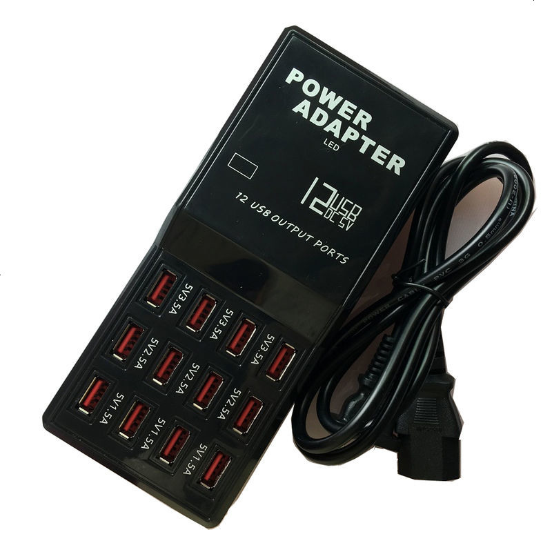 智能多USB充电器排插 5V12通用快充头10/12充电器智能插座