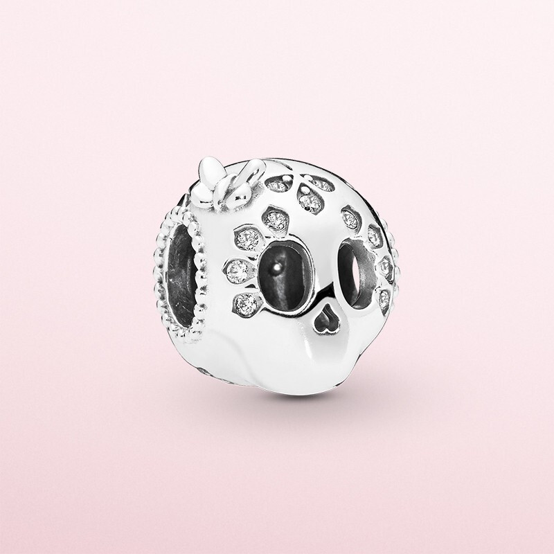 PANDORA潘多拉 925银串饰璀璨骷髅头 时尚串珠项链吊坠 797866CZ 璀璨骷髅头797866CZ可搭配手链项