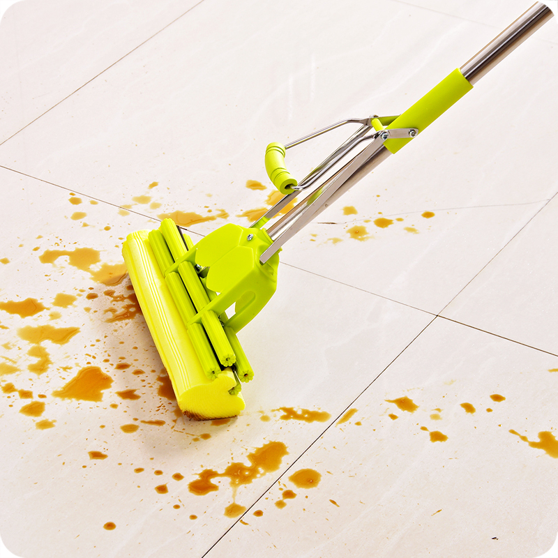 免手洗吸水海绵拖把家用滚轮式胶棉拖把挤水拖布海棉拖把头拖墩