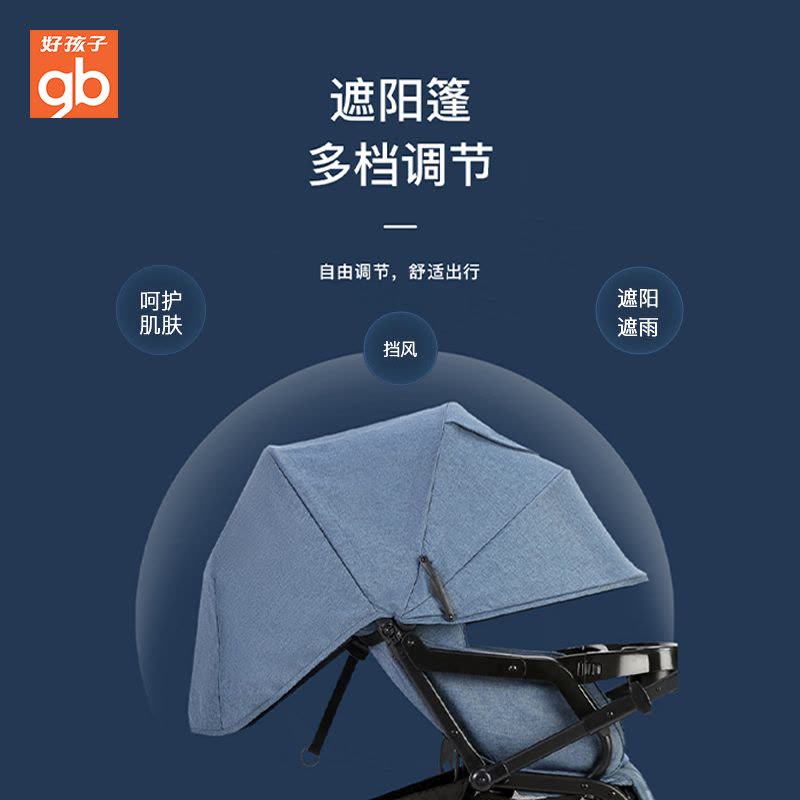 gb好孩子婴儿推车高景观可躺可坐前轮避震儿童折叠宝宝手推车C400双向推行宽舒推车图片