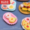 真智力微缩食玩娃娃屋迷你饮料食物蛋糕模型过家家玩具仿真彩色盘子摆件 粉红色盘子7款+食玩 如图仿真食物