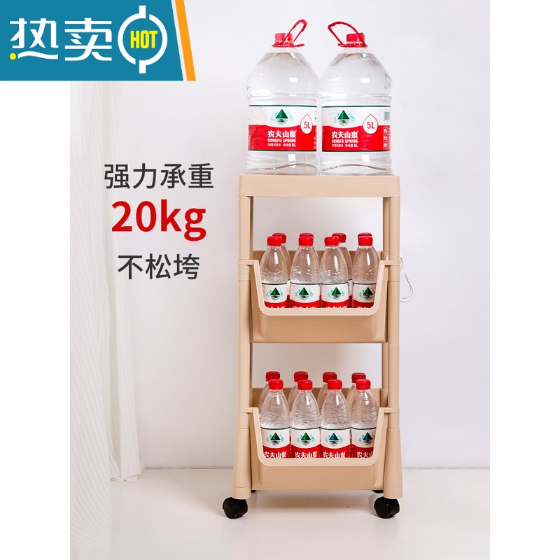 敬平零食置物架床头落地小推车宿舍器桌下移动书架收纳架ins风架子高清大图