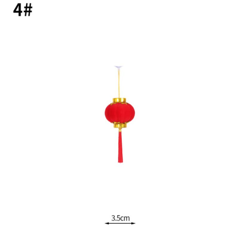 灯笼植绒小红灯笼串挂饰新年盆景装饰品树上小灯笼年货灯笼植20#直径16CM高度1CM 2只装