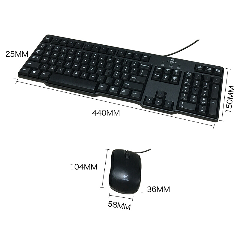 (DT)罗技(Logitech) MK100 2代经典 鼠标键盘套装 (计价单位:套)